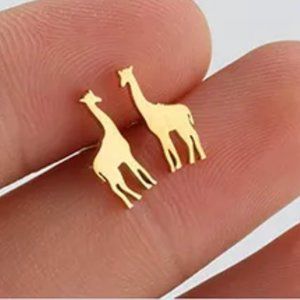 Tiny Hypoallergenic Stainless Steel Giraffe Earrings